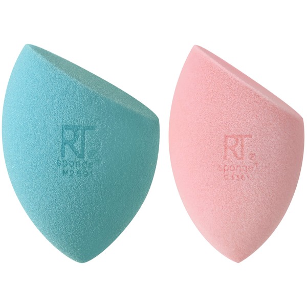 Real Techniques Miracle Mattifying Makeup Sponge Duo, Matte Finish, Cloud Skin, Full Coverage Foundation & Powder Makeup Blending Sponges for Oily Skin, Packaging May Vary, 2 Count