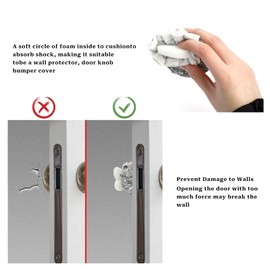 Sliverdew 2 Pcs Door Knob Covers Black Floral Door Knob Protector Soft Round Knob Covers for Door Reusable Door Handle Cover with Sponge Washable Decorative Door Handle Cushion