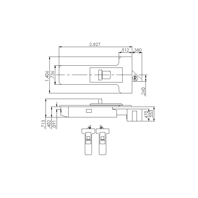 One Pair of White Window Sash Tilt Latches 2878WHITE