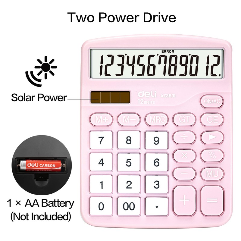 Calculator, Deli Standard Function Desktop Calculators with 12 Digit Large