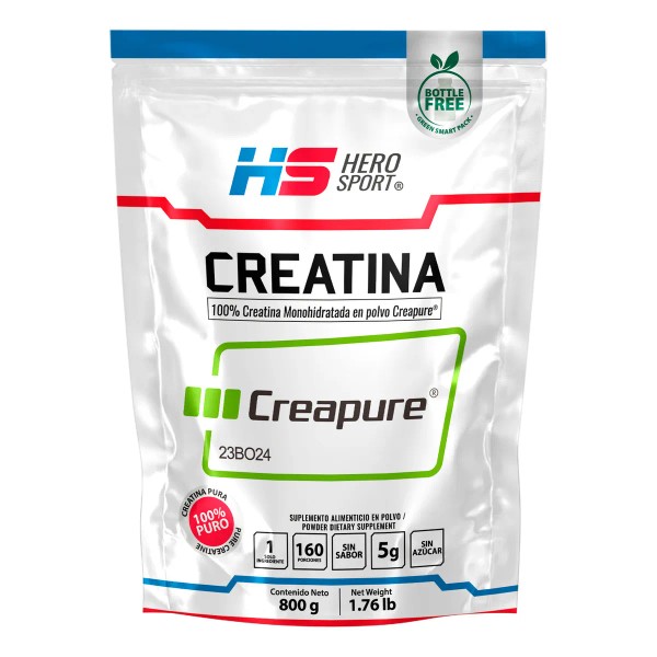 Hero Sport Creatina Monohidratada Creapure 800g 160 Servs Sabor Sin