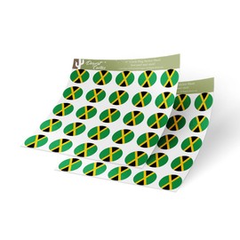 Jamaica Country Flag Sticker Vinyl Decal 1 Inch Round Two Sheets 50 Total Pieces Kids Logo Scrapbook Car Laptop Jamaican C