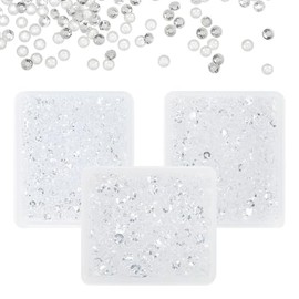 qiipii Transparent Clear Resin Rhinestones for Crafting Clear White Flatback Jelly Stones 3mm 4mm 5mm Non-Hotfix Gems Diamonds Charms for Nails Face Eyes Makeup Tumblers Bottles Crafts Clothes Shoes