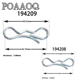 POAAOQ Deck Clip Set 194209 Bow Tie Lock Cotter Pins+ 194208 Bow Tie Lock Cotter Pin for Craftsman Poulan Husqvarna Mowers