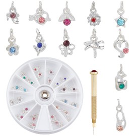 OLYCRAFT 25pcs Nail Tools Hand Drill Nail Art Punch Tool 3D Nail Art Jewelry Decoration for Nail Piercing Manicure DIY Decoration