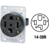 Leviton (4)-Leviton 30A Flush Mount Black 14-30R 4-Wire Dryer Power Outlet R10-00278-S00