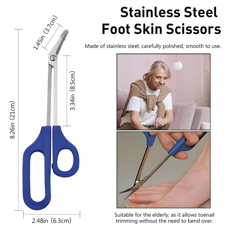 8.3 Inch Long Handle Toenail Scissors for Thick Nails &