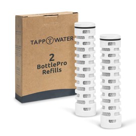 Tappwater BottlePro Refill — Refill for Reusable Bottle with Filter to take with You Every Day. Filters 80+ contaminants, Pack of 2 Refills