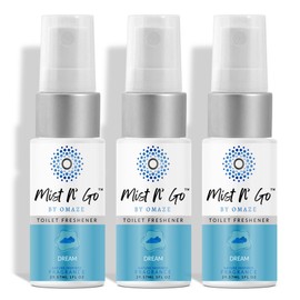 Mist N’ Go by Omaze Travel Bathroom Spray for Toilet Spray Odor Eliminator - Travel Toilet Spray for Bathroom Air Freshener Spray for Bathroom Deodorizer - Dream Travel Size (1oz x3)