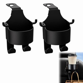 Multifunctional Hook for Car Seat Back, KLHCDUO 2 in 1 Car Seat Headrest Cup Holder with Hooks,Multifunctional Seat Cup Holder Hook for Car,Back Seat Cup Holder(2Pcs)