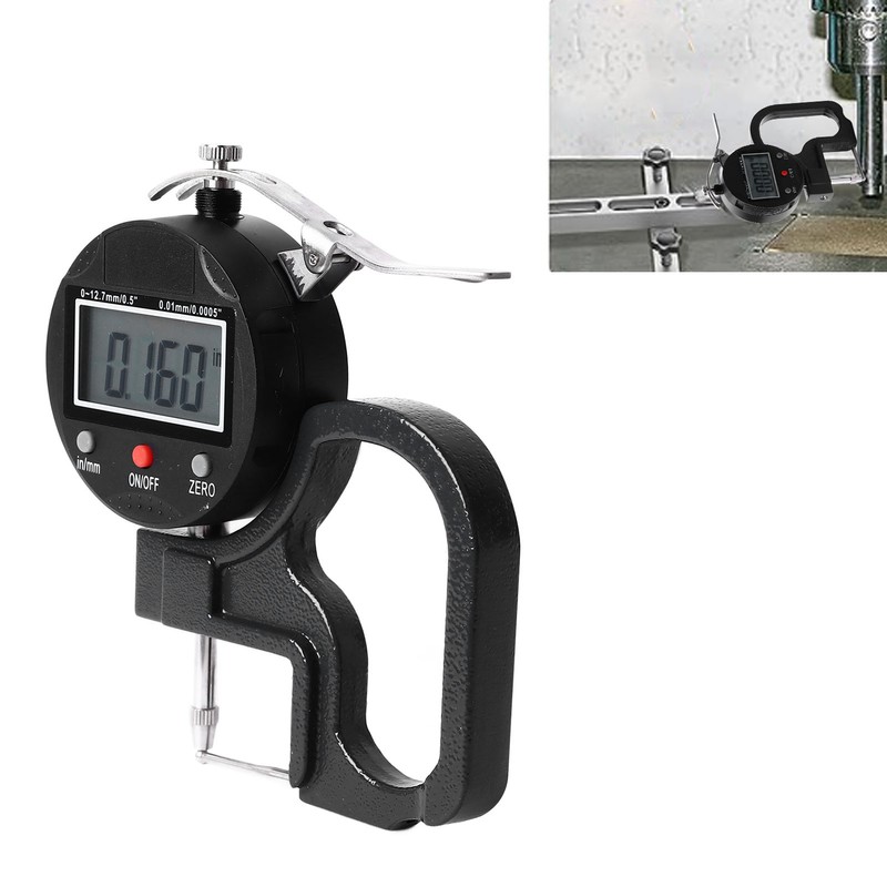 Thickness Meter Digital Display 0.0005 Inch Resolution High Accuracy Multifunctional