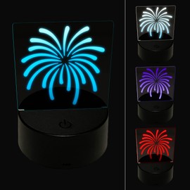 Sniggle Sloth Firework Fourth of July 3D Illusion LED Night Light Sign Nightstand Desk Lamp
