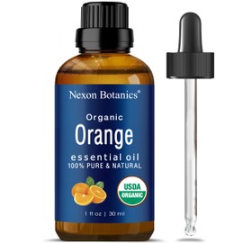 Nexon Botanics Organic Orange Essential Oil 30 ml - Pure, Natural Sweet Orange Oil for Diffusers, Aromatherapy & Skin Care - Undiluted, Cold Pressed Citrus Oils - Nexon Botanics
