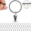 Curtain Clips with Rings, Pack of 30, in Silver Colours,