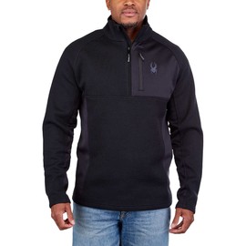 Spyder Men's Half Zip Sweater Gait Knit Pullover Jacket (as1, Alpha, x_l, Regular, Regular, Black)