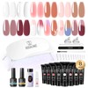 ROSALIND Poly Nail Gel Kit -8 Colors + White Brown