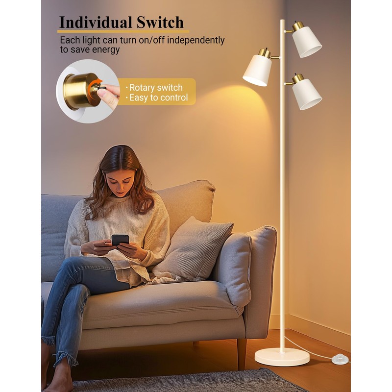 QiMH Tree Floor Lamps for Living Room, 67" Modern Standing