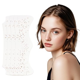 Auiremrti Pack of 4 Glitter Freckles Makeup Patches, Glitter Face Freckles Tattoo, Waterproof Golden Sparkling Temporary Tattoos, Festival Freckles, Henna Freckles Tattoo Foil