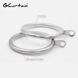 Gcurtain 20 Pack Metal Curtain Rings with Eyelet, 30mm Internal Diameter, Fits up to 20mm Curtain Rod (Chrome)