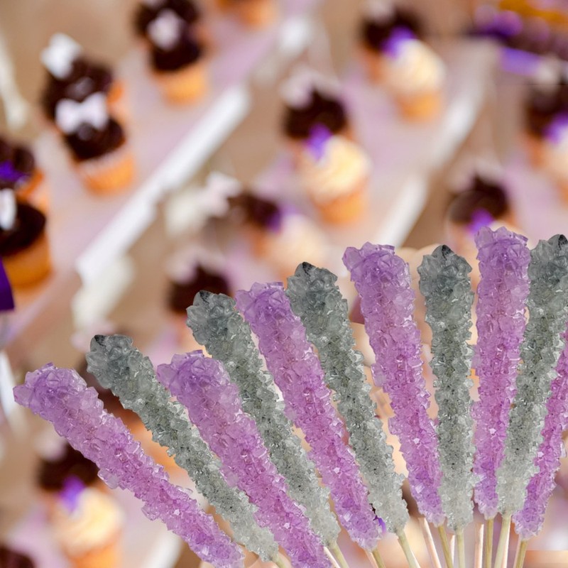 Extra Large Rock Candy Sticks: 18 Original Lollipop - Silver