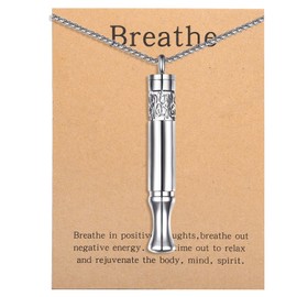 Collar con colgante de alivio de la ansiedad y respiracin de atencin plena  Difusor de aceites esenciales e inhalador personal para aromaterapia para 