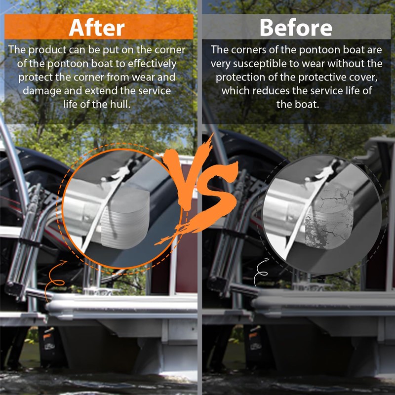 CWaveRow Pontoon Boat Corner Caps Deck Protection Dock Corner Bumper