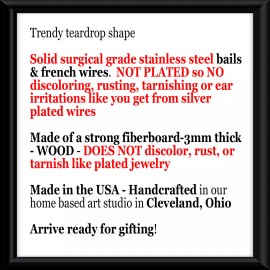 the fun things Art Deco Sunny Tuxedo Cat Gift Earrings NO TARNISHING Teardrop Cat Lover Gift