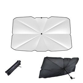 Coollooda Car Sunshade, Front Car Parasol, Folding Umbrella, Car Sunshade, Foldable, Umbrella Type, Convenient Storage, Easy Installation, For Windshields, Room Darkening, Heat Blocking, Sleeping in