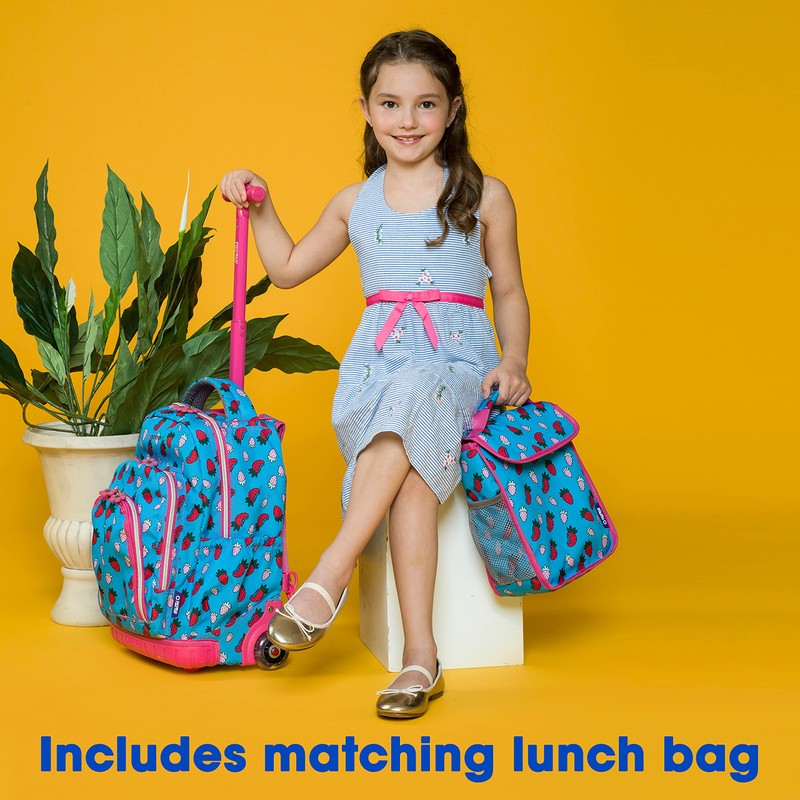 J World Lollipop Kids Rolling Backpack & Lunch Bag Set