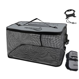 FISHING PATH Folding Floating Scarf, 19.7 inches (50 cm), Fishing Net Bucket, Includes 16.4 ft (5 m) Rope, Multi-functional, For Surf Fishing, Breakwater, Tackle Box, Back, Portable, Lightweight