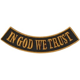 Hot Leathers In God We Trust 4” X 1” Bottom Rocker Patch PPM5136-4 Width x 1 Height Inches