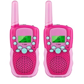 Walkie Talkies for Kids 22 Channels 2 Way Radio Toy with Backlit LCD Flashlight, 3 KMs Range for 3-12 Year Old Boys Girls Outside, Camping, Hiking (2 Pack, Red)