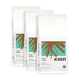 Kion Organic Whole Bean Coffee, Tested for Toxins, Ethically Sourced, Rich, Bold, and Smooth, Medium Roast 12 Oz (3 Pack)