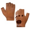 Harssidanzar GM032EU Men's Fingerless Half Finger Leather Driving Gloves Lambskin