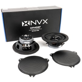 NVX® XFHD6F Premium 6.5” Motorcycle Speakers, 600W Peak (300W RMS), 2-Ohm Front Fairing Coaxials with 1" Titanium Tweeters, Waterproof, Plug-and-Play Upgrade for Harley-Davidson Touring 2014 up (Pair)
