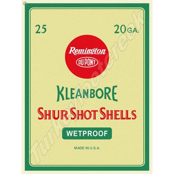 Remington Kleanbore Shur Shot Shells 20ga. 18" x 24" Metal