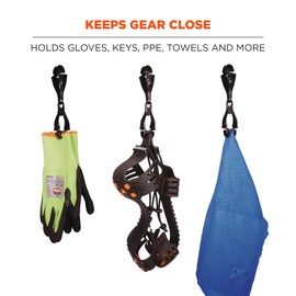 Ergodyne Squids 3400 Glove Clip Holder with Dual Clips, Black
