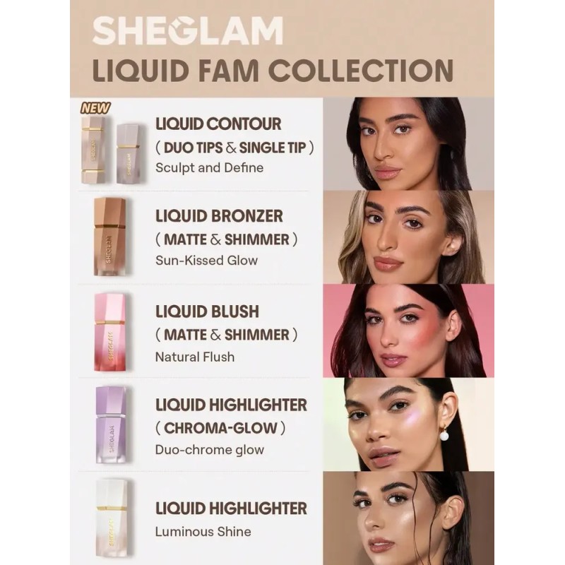 Sheglam Dúo De Contorno Líquido Preciso Tono Del Maquillaje Carob