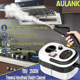 2500W Handheld Steam Cleaner,Portable Car Steamer For Auto Detailing,High-Temperature and Pressure Steam Cleaner For Home, Steam Cleaning Machine for Furniture,Kitchen,Grout,Floor,Tile (03-White)