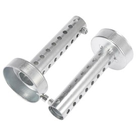 A ABSOPRO 60mm Motorcycle Exhaust Silencer Exhaust Insert Muffler Pipe Motorcycle Exhaust Can Insert Muffler Pipe Steel Silver Tone (Set of 2)