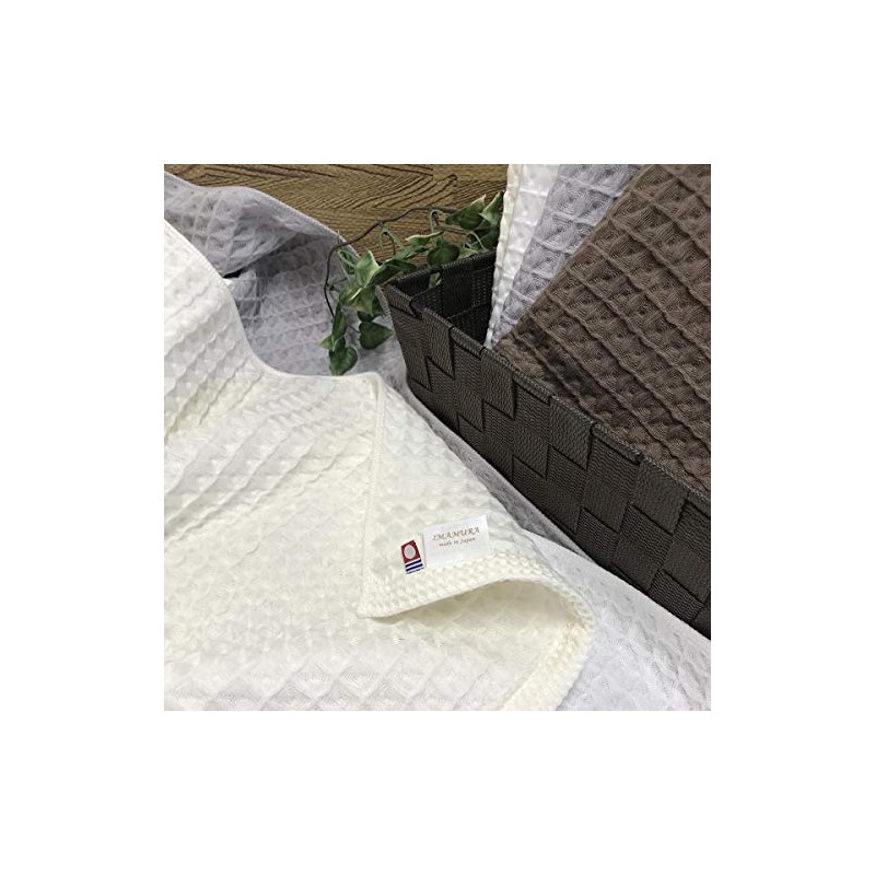 Imabari Towel Face Towel, Set of 5, Waffle Weave, Off-White,