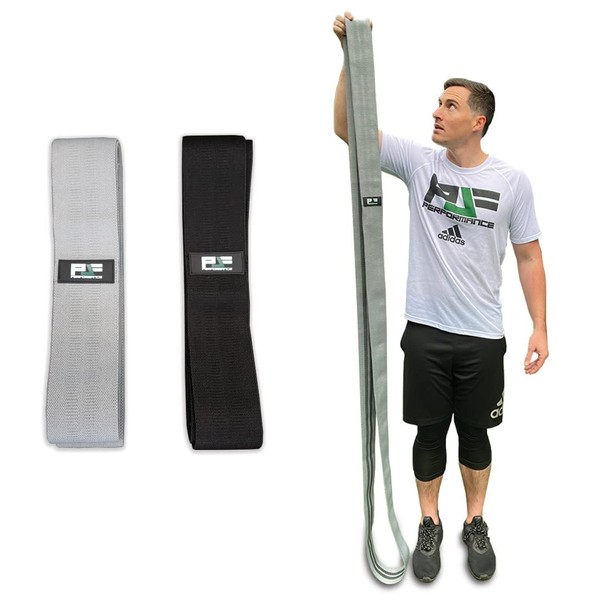 PJF Premium Performance 76 Inch Extended-Length Resistance Band for Strength, Mobility, and Plyometric Exercises (Gray - Medium)