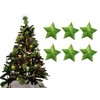 Pack of 6-8cm 3D Glitter Star Baubles Christmas Tree Decorations