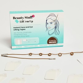 Beauty Stuff Lift 'em Up Cintas Lift 'Em Up Para Estiramiento Facial, 20 Piezas, Cintas Hipoalergénicas Hechas En Estados Unidos Para Levantamiento De Ojos, Estiramiento Facial Instantáneo Y De O
