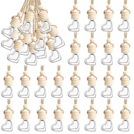 50 Pcs Hanging Car Air Freshener Car Diffuser Bottles Empty Glass Perfume Bottles Air Freshener Diffuser Bottle Pendant for Essential Oils Fragrance Aromatherapy Bottle Ornament (Heart, Clear)