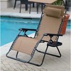 Jeco Oversized Zero Gravity Chair with Sunshade and Drink Tray