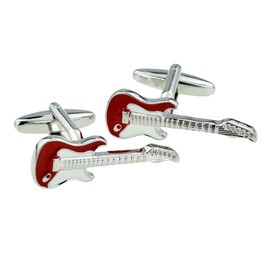 Red Guitar, Music Cufflinks Presented in a Cufflink Box
