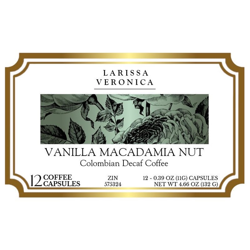 Vanilla Macadamia Nut Colombian Decaf Coffee (Single Serve K-Cup Pods)
