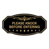 Signs ByLITA Victorian Please Knock Before Entering Sign (Black/Gold) -