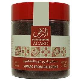 Al’Ard Palestinian Sumac Spice 120g (4.23oz) – Wild Harvested, Sun-Dried & Stone-Ground – Bold, Tangy Flavor for Cooking (Sumakh, Sumac)